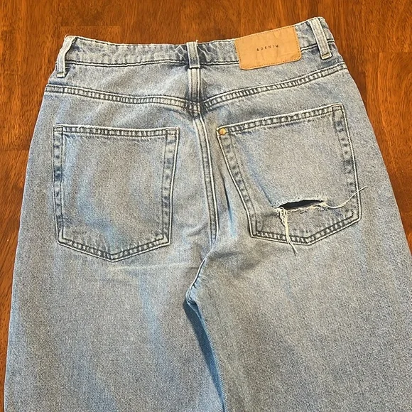 &Denim Loose Straight Distressed Jeans US 4 - Picture 2 of 15